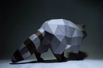 Racoon Paper Craft, Digital Template, Origami, PDF Download DIY, Low Poly, Trophy, Sculpture, 3D Model