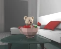Cuddly Bear, Cute Teddy Bear Papercraft, PDF Template, DIY 3d Model, FanArt, Paper Sculpture, Low Poly, Pepakura Craft, Manualidad