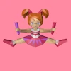 Cheerleader Wall Doll, Muñeca De Pared Papercraft, PDF Template, DIY 3d Model, FanArt, Paper Sculpture, Low Poly, Pepakura Craft, Manualidad