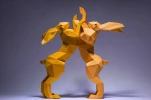 Rabbits Paper Craft, Digital Template, Origami, PDF Download DIY, Low Poly, Trophy, Sculpture, Model