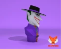Joker Wine Box, Winebox Papercraft, PDF Template, DIY 3d Model, FanArt, Paper Sculpture, Low Poly, Pepakura Craft, Manualidad
