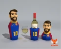 Lionel Messi Wine Box, Winebox Papercraft, PDF Template, DIY 3d Model, FanArt, Paper Sculpture, Low Poly, Pepakura Craft, Manualidad