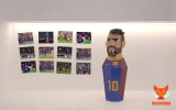 Lionel Messi Wine Box, Winebox Papercraft, PDF Template, DIY 3d Model, FanArt, Paper Sculpture, Low Poly, Pepakura Craft, Manualidad