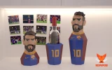 Lionel Messi Wine Box, Winebox Papercraft, PDF Template, DIY 3d Model, FanArt, Paper Sculpture, Low Poly, Pepakura Craft, Manualidad