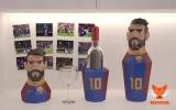 Lionel Messi Wine Box, Winebox Papercraft, PDF Template, DIY 3d Model, FanArt, Paper Sculpture, Low Poly, Pepakura Craft, Manualidad