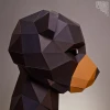 Black bear mask, Papercraft, DIY, Low poly, Mask, PDF Papercraft, Black bear ,Pattern mask,