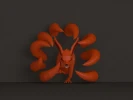 Kyuubi Kurama, Naruto Papercraft, PDF Template, DIY 3d Model, FanArt, Paper Sculpture, Low Poly, Pepakura Craft, Manualidad