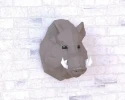 Boar Head Paper Sculpture, Printable PDF template, Handmade Wide Animal Figurine Papercraft,3D puzzle,Low Poly Wall Decor,DIY Teens Gift