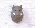 Boar Head Paper Sculpture, Printable PDF template, Handmade Wide Animal Figurine Papercraft,3D puzzle,Low Poly Wall Decor,DIY Teens Gift