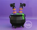 Witch Cauldron Box/ Halloween/ DiY Craft/ Template PDF STUDIO SVG/ Low Poly/ Papercraft Halloween/ 3D Cauldron/ Candy Bowl / Home decor