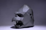 King Kong Mask, Mask Paper Craft, Digital Template, Origami, PDF Download DIY, Low Poly, Halloween