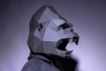 King Kong Mask, Mask Paper Craft, Digital Template, Origami, PDF Download DIY, Low Poly, Halloween
