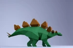 Stegosaurus Dinosaur Digital Template, PDF Paper Craft, Dinosaur Origami, Dinosaur Model