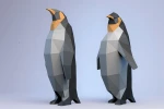 Penguins Digital Template, PDF Paper Craft, Origami, Low poly, Model, Sculpture template