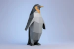 Penguins Digital Template, PDF Paper Craft, Origami, Low poly, Model, Sculpture template