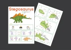 Stegosaurus Dinosaur Digital Template, PDF Paper Craft, Dinosaur Origami, Dinosaur Model