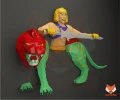 He-Man Papercraft, PDF Template, DIY 3d Model, FanArt, Paper Sculpture, Low Poly, Pepakura Craft, Manualidad