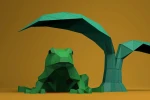 Frog Digital Template, Frog PDF Paper Craft, Frog Origami, Frog Model