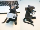 Table Mouse Holder: Paper Craft Template for Making Low Poly New Year 3D Decor. 3d Origami Low Poly Model DIY