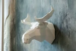 Moose Head: Digital Files for Papercraft. Printable PDF Template, DXF Drawings for Silhouette. 3d Origami Low Poly Model DIY.