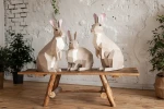 Rabbits: Digital Files for Papercraft. Printable PDF Template. DIY 3d Sculpture of Bunny Low Poly Model.