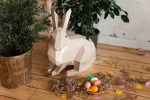 Rabbits: Digital Files for Papercraft. Printable PDF Template. DIY 3d Sculpture of Bunny Low Poly Model.