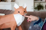 Fox: Digital Files for Papercraft. Printable PDF Template. 3d Origami Low Poly Model DIY.