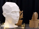 Planar Girl Head: Digital Files for Papercraft. Printable PDF Template. Plane 3d Origami Low Poly Model DIY.