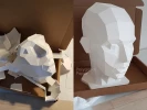 Planar Girl Head: Digital Files for Papercraft. Printable PDF Template. Plane 3d Origami Low Poly Model DIY.