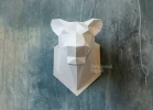 Lioness head: Digital Files for Papercraft. Printable PDF Template. 3d Origami Low Poly Model DIY.