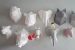 Lion Head: Digital Files for Papercraft. Printable PDF Template. 3d Origami Low Poly Model DIY.