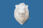 Lion Head: Digital Files for Papercraft. Printable PDF Template. 3d Origami Low Poly Model DIY.