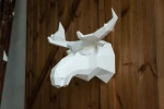 Moose Head: Digital Files for Papercraft. Printable PDF Template, DXF Drawings for Silhouette. 3d Origami Low Poly Model DIY.