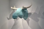 Moose Head: Digital Files for Papercraft. Printable PDF Template, DXF Drawings for Silhouette. 3d Origami Low Poly Model DIY.