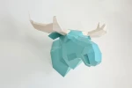 Moose Head: Digital Files for Papercraft. Printable PDF Template, DXF Drawings for Silhouette. 3d Origami Low Poly Model DIY.