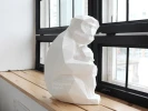 Hugging Japanese Monkeys: Digital Files for Papercraft. PDF Template, DXF Drawings. DIY 3d Sculpture of Mother Macaque Low Poly Model