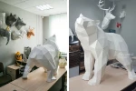 Bear: Digital Files for Papercraft. Printable PDF Template. 3d Origami Low Poly Model DIY.