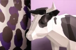 Cow: Digital Files for Papercraft. Printable PDF Template. 3d Origami Low Poly Model DIY.