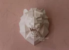 Roaring Lion Head: Digital Files for Papercraft. Printable PDF Template, SVG Drawings for Plotter. 3d Origami Low Poly Model DIY.