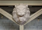 Roaring Lion Head: Digital Files for Papercraft. Printable PDF Template, SVG Drawings for Plotter. 3d Origami Low Poly Model DIY.