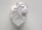 Roaring Lion Head: Digital Files for Papercraft. Printable PDF Template, SVG Drawings for Plotter. 3d Origami Low Poly Model DIY.