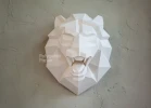 Roaring Lion Head: Digital Files for Papercraft. Printable PDF Template, SVG Drawings for Plotter. 3d Origami Low Poly Model DIY.