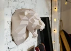 Roaring Lion Head: Digital Files for Papercraft. Printable PDF Template, SVG Drawings for Plotter. 3d Origami Low Poly Model DIY.