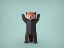 Standing Red Panda paper model, 3D Papercraft Tempalte, PDF File,Instant Download, 3D Low Poly, Low Poly Papercraft, Wild Animal, DIY Gift