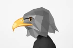 Eagle Mask PDF template, DIY papercraft, Polygonal, Origami, 3d Mask, Pdf, low poly, Pepakura, 3d mask, paper bird