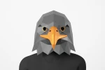 Eagle Mask PDF template, DIY papercraft, Polygonal, Origami, 3d Mask, Pdf, low poly, Pepakura, 3d mask, paper bird