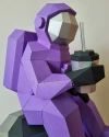 Cosmonaut Space Planet 3d paper model Low Poly Papercraft Silhouette template
