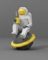 Cosmonaut Space Planet 3d paper model Low Poly Papercraft Silhouette template