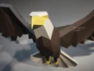 Eagle: Digital Files for Papercraft. Printable PDF Template. 3d Origami Low Poly Model DIY.