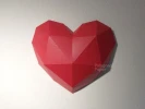 Heart: Digital Downloadable PDF File for Making Model from Paper in Papercraft Technique. SVG file for cricut and silhouette included.